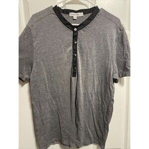 Men's Calvin Klein Gray And Black Short Sleeve Shirt With 4 Buttons